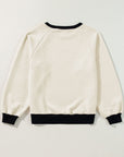 Texture Contrast Long Sleeve Sweatshirt