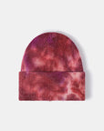 Tie-Dye Cuffed Rib-Knit Beanie Hat