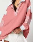 Collared Neck Long Sleeve Sweatshirt