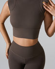 Gray Mock Neck Active Tank Sentient Beauty Fashions Apparel & Accessories