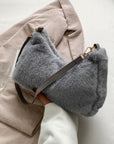 Faux Fur Removable Strap Shoulder Bag