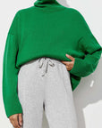 Turtle Neck Dropped Shoulder Sweater