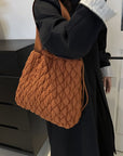 Drawstring Bubble Texture Tote Bag