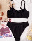 Light Gray Scoop Neck Spaghetti Strap Two-Piece Swim Set Sentient Beauty Fashions Apparel & Accessories