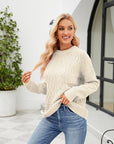 Round Neck Dropped Shoulder Sweater