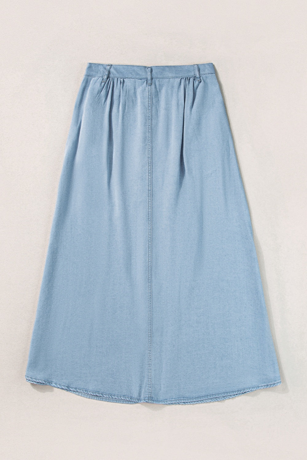 Light Gray Snap Down High Waist Denim Skirt Sentient Beauty Fashions Apparel &amp; Accessories