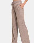 Zenana Drawstring Wide Leg Pants with Side Pockets