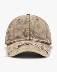 Beige Fringe Adjustable Cotton Baseball Cap