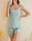 Ribbed Scoop Neck Top and Shorts Lounge Set