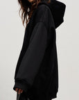 Pocketed Dropped Shoulder Long Sleeve Hoodie