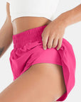 Wheat Elastic Waist Active Shorts