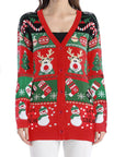 Reindeer Button Up Long Sleeve Cardigan