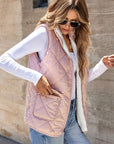 Fuzzy Zip Up Vest Coat with Pockets