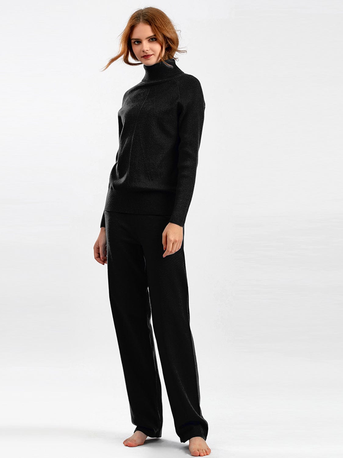 Basic Bae Turtleneck Raglan Sleeve Top and Pants Sweater Set