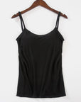 White Smoke Scoop Neck Adjustable Strap Cami