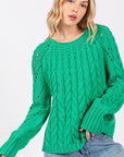 SAGE + FIG Cable-Knit Long Sleeve Sweater