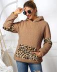 Ivy Lane Sherpa Leopard Long Sleeve Hoodie