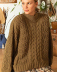 Sienna POL Mock Neck Cable Knit Sweater