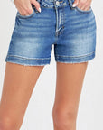 Light Gray RISEN Low Rise Slit Denim Shorts