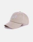 Zenana Washed Embroidered City Baseball Cap