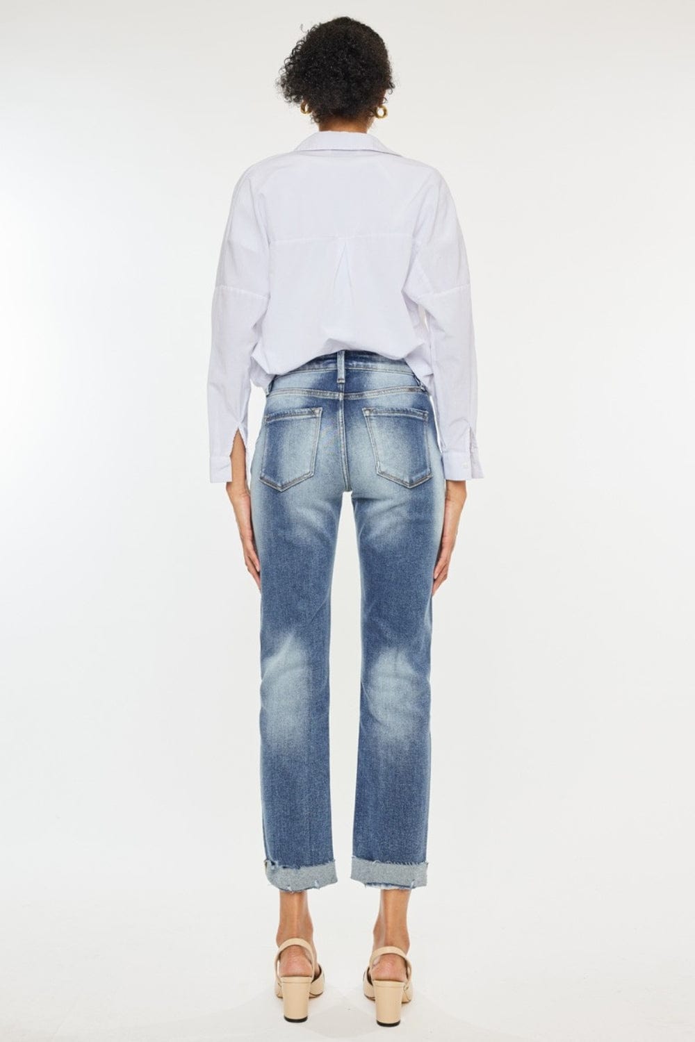 Lavender Kancan High Rise Cuffed Straight Jeans