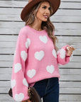 Angel Wings Heart Dropped Shoulder Long Sleeve Sweater