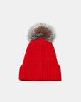 Cable Knit Winter Hat with Pompom