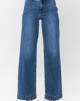 Judy Blue Full Size Double Button Wide Leg Jeans