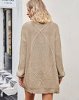 Cable-Knit Long Sleeve Cardigan