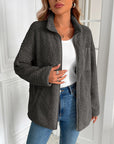 Ivy Lane Zip Up Long Sleeve Fuzzy Jacket