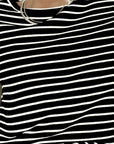 Striped Round Neck Dropped Shoulder Top