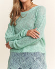 J.NNA Lace Detail Long Sleeve Knit Top