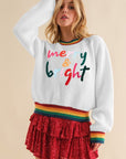 MERRY & BRIGHT Ribbed Round Neck Sweater