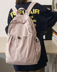 Gray Drawstring Nylon Backpack Bag