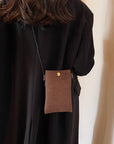 Suede Snap Down Crossbody Bag