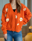 Daisy Button Up V-Neck Cardigan