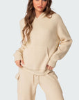 Long Sleeve Hooded Top and Pants Sweater Set