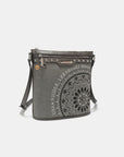 Nicole Lee USA Metallic Stitching Embroidery Inlaid Rhinestone Crossbody Bag