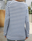 Mandy Striped Round Neck Long Sleeve T-Shirt