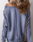 Exposed Seam Long Sleeve Sweatshirt