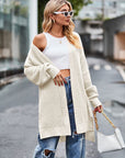 Long Sleeve Waffle-Knit Cardigan