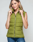 Snobbish Zip Up Turtleneck Vest with Pockets