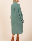 Mittoshop Mineral Wash Cotton Gauze Midi Shirt Dress