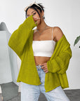 Open Front Dropped Shoulder Cardigan