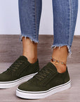 Dark Gray Suede Lace-Up Flat Sneakers