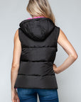 Snobbish Snap and Zip Closure Hooded Vest