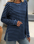 Mandy Striped Round Neck Long Sleeve T-Shirt