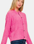 Zenana Button Down Long Sleeve Sweater Cardigan