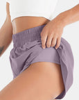 Rosy Brown Elastic Waist Active Shorts