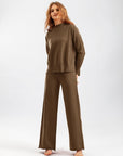 Basic Bae Mock Neck Long Sleeve Top and Pants Sweater Set